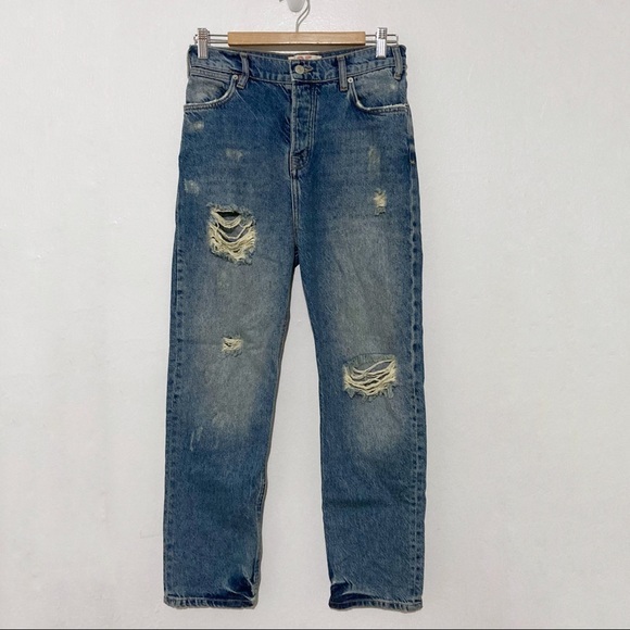 Free People Jeans Bren High Waist Distressed Boyfriend Jean Size 25 NWOT - Picture 3 of 11